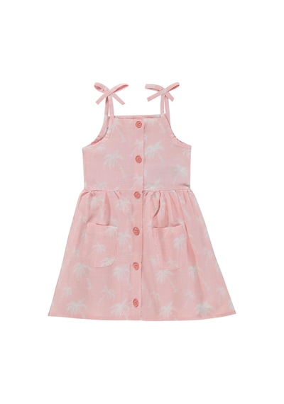 Civil Baby Fiyonk Askılı Flamlı 6-18 Ay Elbise - Pembe "koyu Pembe"