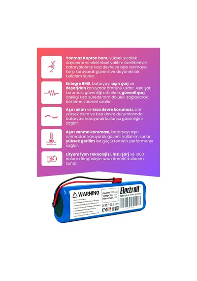 Ilife V3s Pro Uyumlu Batarya Maksimum Kapasite 3500mah Pil Robot Süpürge Bataryası Değişimi