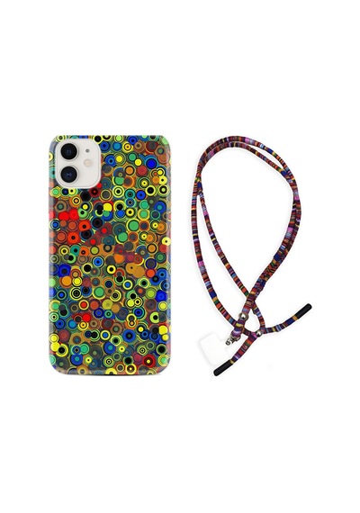 Apple Uyumlu iPhone 11 Kılıf Rasta Boyun Askılı Nazar Boncukları 1746