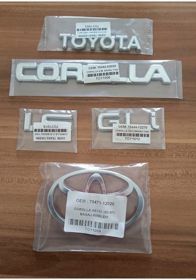 Toyota Corolla 1.6 Gli Bagaj Yazısı Arka Bagaj Arması Ae101 Kasa