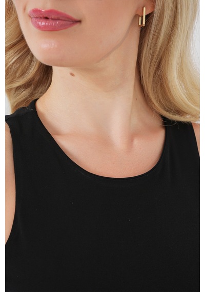 Bigdart Kadın Halter Yaka Çıtçıtlı Body 972 - Siyah
