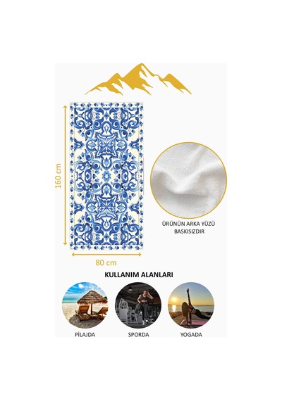 Dijital Baskı Plaj Deniz Havlusu Modern Bacı Milano Desenli Peştamal Hvl0156 Renkli