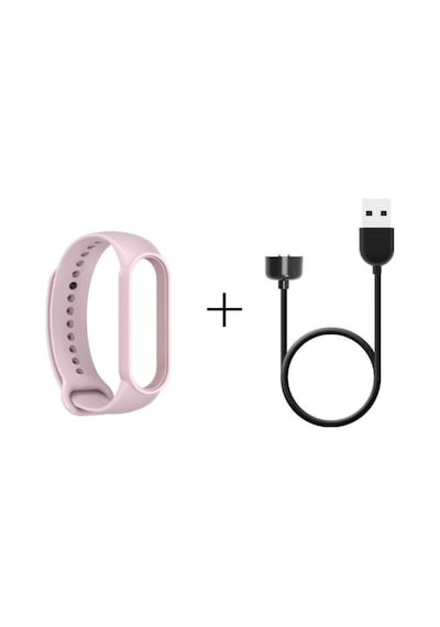 Xiaomi Mi Band 6 Şarj Aleti + Mi Band 6 Kordon Yüksek Kalite 2'li Set Pembe-c7415