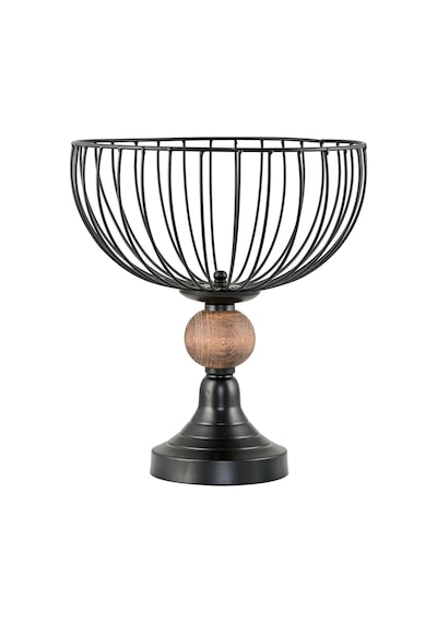 Metal Tel Meyvelik Siyah-ahşap Detaylı