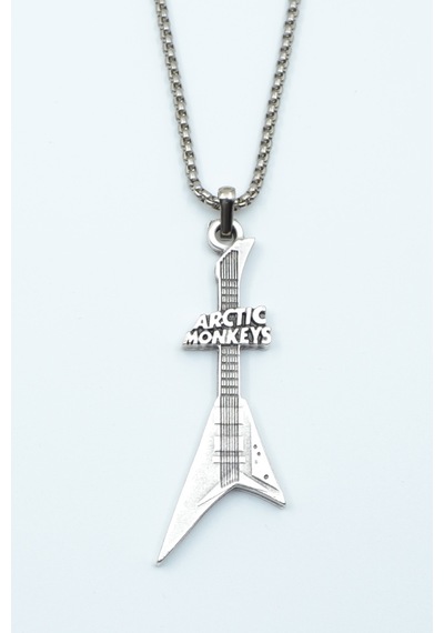 Arctic Monkeys Elektro Gitar Örme Zincir Kolye Gümüş