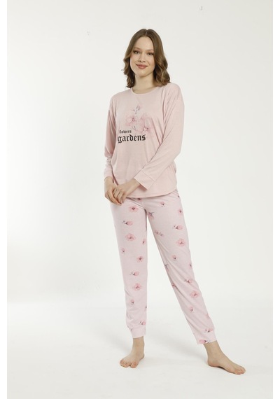 Estiva 22135 Kadın Çiçek Desenli Uzun Kollu Viskon Pijama Takımı 001