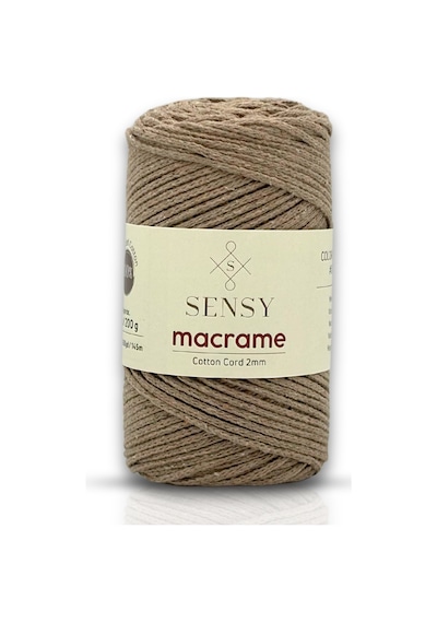 Premium Koton Pamuk Makrome İpi 2mm Cotton Zincir Makrome Çanta İpi Supla İpi Koton İp Vizon