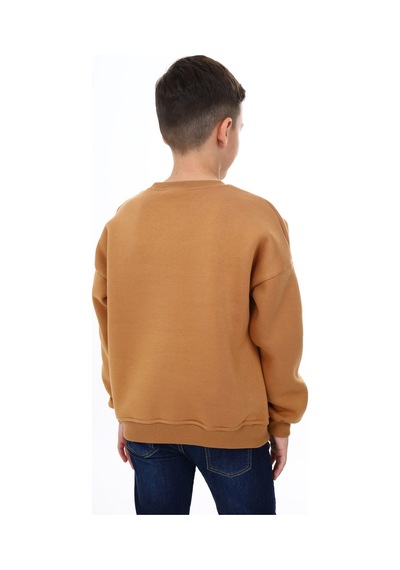 Toontoy Kids Toontoy Erkek Çocuk Oversize Bisiklet Yaka Düşük Omuz Baskılı Sweatshirt - 2 İplik Kahverengi Toontoy Kids Toontoy Erkek Çocuk Oversize Bisiklet Yaka Düşük Omuz Baskılı Sweatshirt - 2 İplik Kahverengi