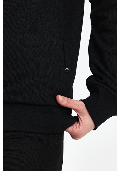 Odda Pike Bisiklet Yaka Sweatshirt Siyah