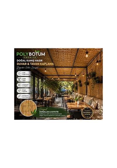 Premium Doğal Kamış Bahçe Çiti Hasır Gölgelik Balkon Teras Tavan