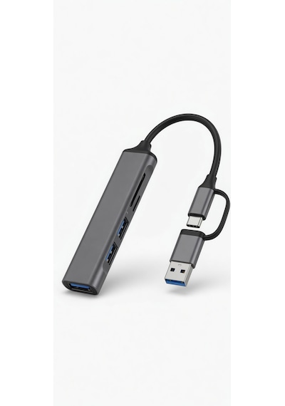 Usb 3.0 Usb Çoklayıcı 5 İn 1 Usb-a Ve Usb Type C Kablolu Micro Sd Ve Sd Kart Okuyucu Özellikli Usb Hub Çoğaltıcı 3 Usb Port Yüksek Hızlı Data Aktarım