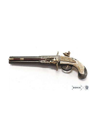 Denix-double-barrelled Turn-over Pıstol, Uk, 1750