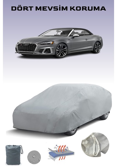 Gri Audi S5 Cabriolet 2016 - 2021 Araba Brandası, Oto Örtüsü, Araba Çadırı Gri