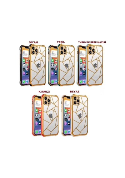 Apple Uyumlu iPhone 13 Pro Elektro Lazer - Darbe Emici - Kamera Korumalı Lüks Lazer Kılıf Arka Kapak 8774 Turkuaz