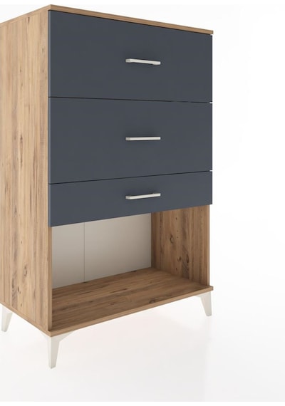 Hyperion Dolap 3 Çekmeceli 88x44x134 Çam-antrasit Atlas Çam