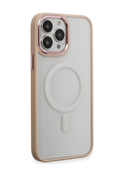 Durukar Apple, Uyumlu iPhone 15 Pro Kılıf Room Magneticsafe Silikon - Pudra
