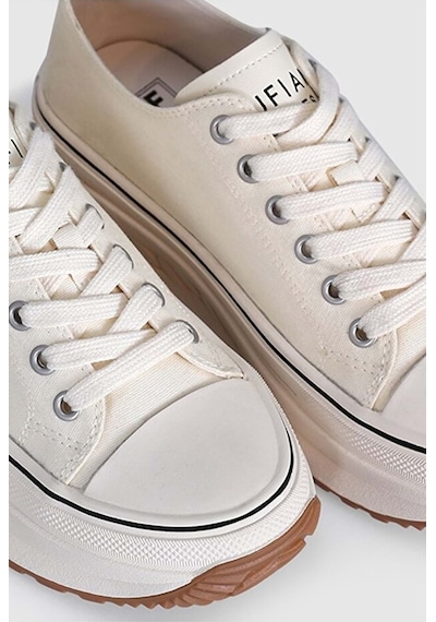Lufian 121230092 Shay Kadın Jean Sneaker Spor Ayakkabı Beyaz Siyah
