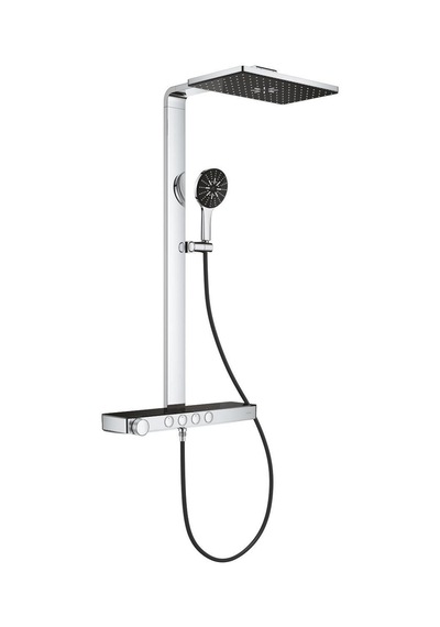 Grohe Rainshower Aqua Pure Duvara Monte Termostatik Bataryalı Duş Sistemi Siyah/krom - 100961kı00 Siyah