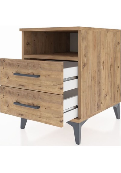 Kronos Komodin Tek Raflı Tek Çekmeceli 44x59x64 Çam-çam Atlas Çam