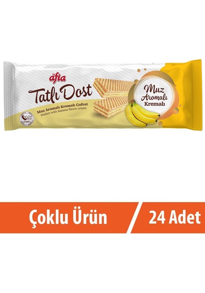 Afia Tatlı Dost Muz Kremalı Gofret 24 x 140 G