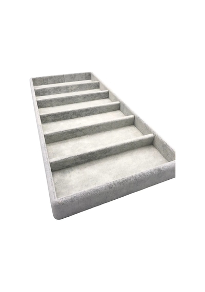 Lefkoşa Model Süet Kumaş Gri Renk 38 Cm / 19 Cm Gözlük Sergileme Çekmece Içi Stand