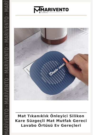Mat Tıkanıklık Önleyici Silikon Kare Süzgeçli Mat Mutfak Gereci Lavabo Örtüsü Ev Gereçleri Mat Siyah