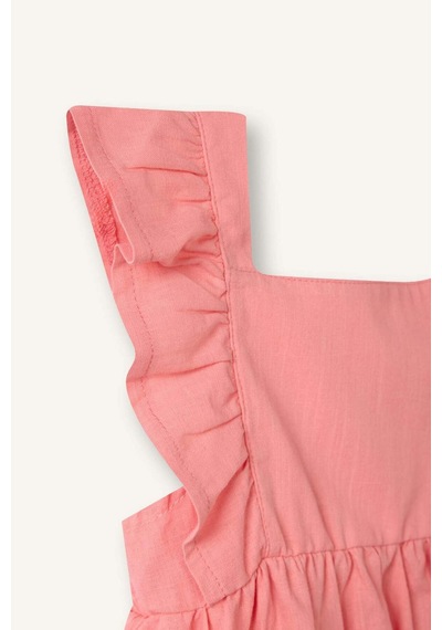 Defacto Askılı Poplin Elbise Kız Bebek H4370a526smpn682 Pembe-pn682