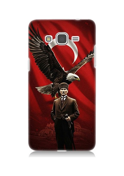 Samsung Galaxy Grand Prime Uyumlu Kartallı Bayrak Ve Atatürk Desenli Silikon Kılıf Çok Renkli
