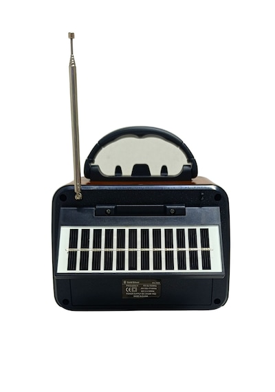 Gold Silver Gs-1360 Güneş Enerjili Ahşap Nostaljik Kamp Radyo Şarjlı Bluetooth Hoparlör Usb Tf Solar Panel