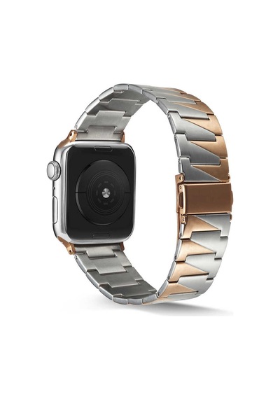 Ekılıf - Apple Uyumlu  Watch 38mm - Kordon Metal Kordon Krd-48 - Siyah