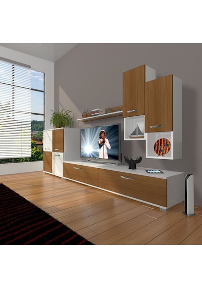 Decoraktiv Eko 6da Slm Std Tv Ünitesi Tv Sehpası Beyaz - Ceviz