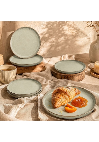 Moderna 6 Parça 19 Cm Düz Tabak Yeşil
