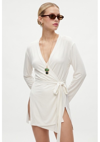 Ritnice Kadın Briana Ultra Soft Ekru Kimono