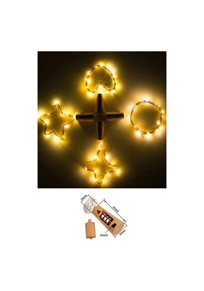 Mantar Tıpalı Peri Led 2 Metre Şişe Led Piller Dahil Sarı