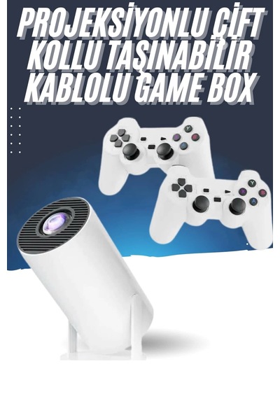 Mey İthalat 4k Wireless Çift Kollu Kumandalı Oyun Projeksiyonu Retro Video Oyunu 01832180