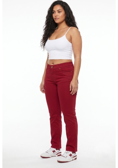 Bıgsıe Kadın Renkli Düşük Bel Kanvas Pantolon Blt-01029 Bronz