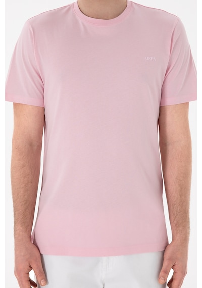 U.S. Polo Assn. Erkek Regular Fit Bisiklet Yaka Açık Pembe Basic Tişört 50305928-VR078