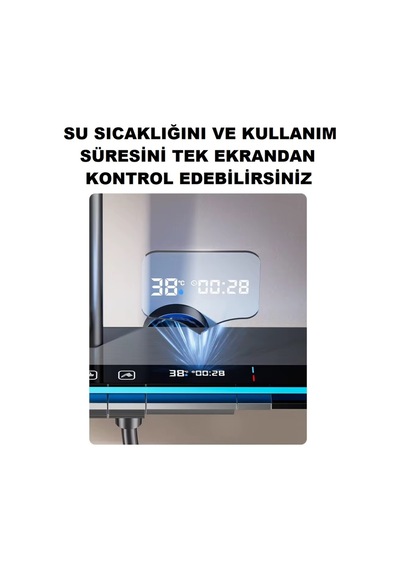 Antresit Dıjıtal Ekran Piyano Fonksiyone Akıllı Duş Sistem Banyo Batarya Robot Ambiyans Büyük Gövde Antrasit