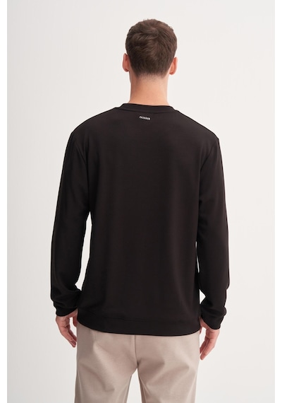 Cazador 53140 Erkek Bisiklet Yaka Sweatshirt Siyah