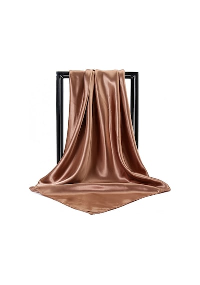 Deserto Fashion Saf Renk Parlak Saten Fular Eşarp - Akışkan Dokulu Canlı Tonlar 90x90-1839 Çok Renkli