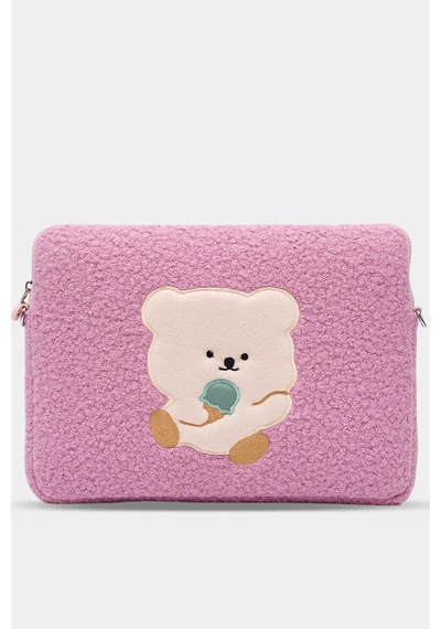 Mussen Teddy Bear Laptop Kılıfı 13" & 14" İnç Uyumlu Pembe