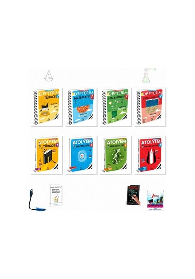 Arı 7. Sınıf Dört Ders Defterim Atölyem Tam 8 Kitap Muhteşem Set