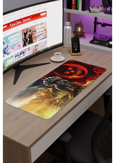 Gears Of War Kaymaz Dikişli Kauçuk Oyuncu Mousepad V1 - 70x30 Xl Gaming Mouse Pad Fare Altlığı