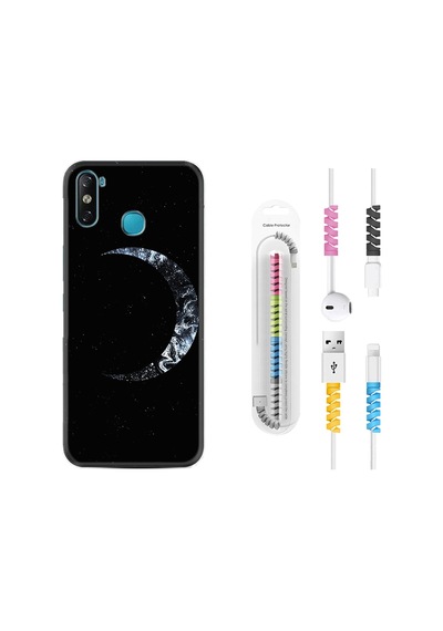 Infinix Smart 4 Kılıf Kablo Koruyuculu Yalnız Ay 1744