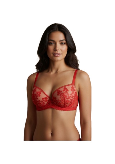 Donlaritta Kırmızı Dolgulu Desenli Push Up Destekli Sütyen 70b - 75b - 80b