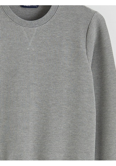 Lcwaıkıkı Classic Gri Bisiklet Yaka Erkek Sweatshirt