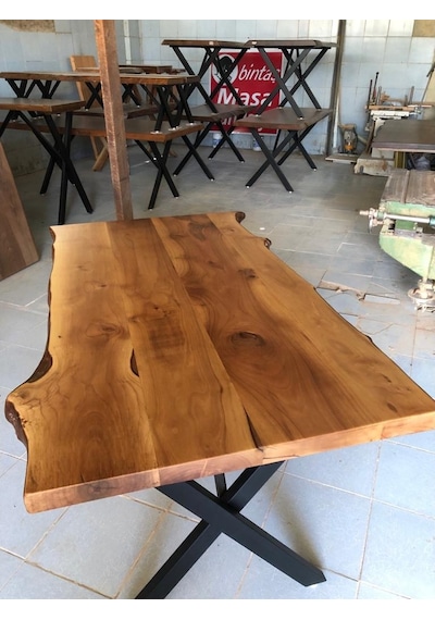 Bintaşmobilya Doğal Ceviz Ağacı Kütük Masa 150X85.Cm