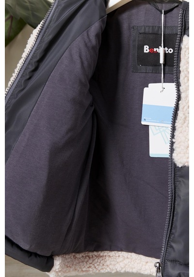 Peluş Bebek Çocuk Mevsimlik Mont 51309 Gri