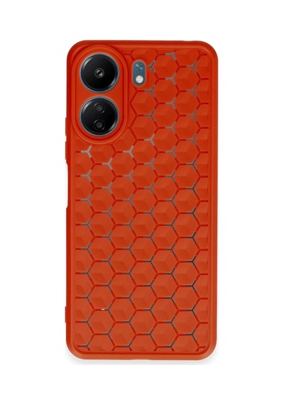 Xiaomi Redmi 13c Uyumlu Kılıf Petek Silikon Kapak - Kırmızı