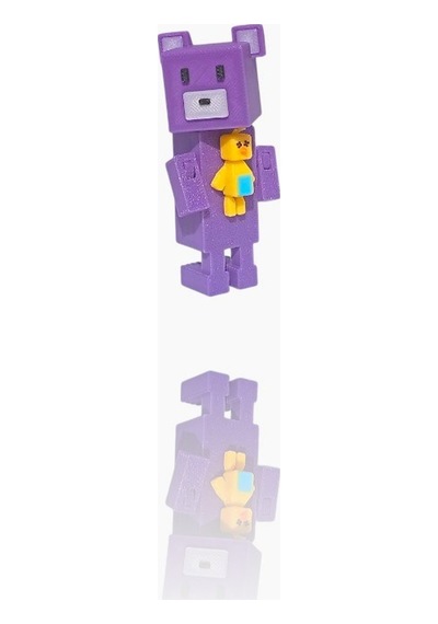 Super Adventure Bears - Ayı , Baaren Ve Şika Kaliteli Loy3d 9 Cm Mor